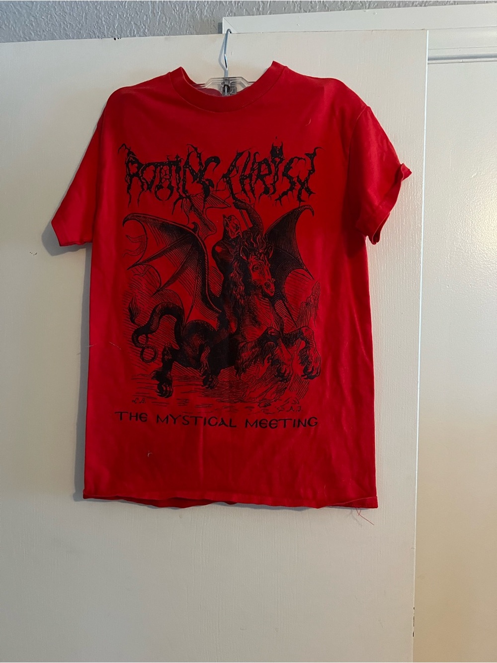 Rotting Christ official merch t shirt nwot red - black metal Greece